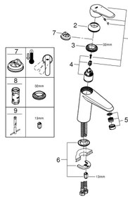 GROHE 23449002 - Umývadlová batéria EURODISC COSMOPOLITAN, veľkosť M, chróm