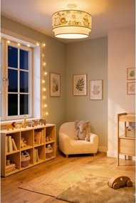 Brilagi-LED Detské prisadené stropné svietidlo BOBO 1xE27/60W/230V pr. 40 cm krémové / zelené / džungľa
