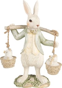 Dekorácia zajačik s vtáčikmi  - 12*7*17 cm