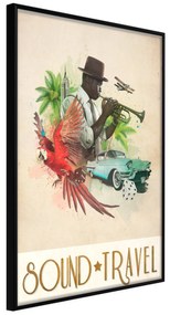 Artgeist Plagát - Sound Travel [Poster] Veľkosť: 20x30, Verzia: Čierny rám s passe-partout