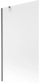 Mexen Next, 1-krídlová vaňová zástena 100 x 150 cm, 6mm sklo námraza, brúsená grafitová, 895-100-000-00-30-66