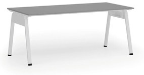 Kancelársky stôl PRIMO GAMMA, 1800 x 900 mm, biela podnož, grafit