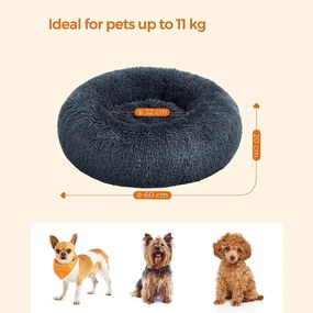 Pelech pre psa, Pelech pre mačky, Mäkký plyšový povrch 60 cm, tmavošedý