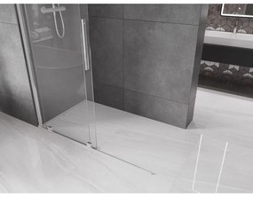 Mexen Velar, posuvné dvere do otvoru typ Walk-In 140 cm, 8mm číre sklo, chrómová, 871-140-000-03-01