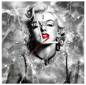 Gario Obraz s hodinami Elektrizujúca Marilyn Monroe Rozmery: 30 x 30 cm