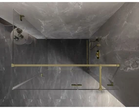 Mexen Lunar T, výklopný pravý sprchový kút 125 x 120 cm, 8mm číre sklo, zlatý kartáčovaný - 834T-125-120-55-00-P