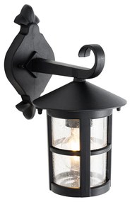 Klasická vonkajšia nástenná lampa čierna IP44 - Herb