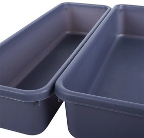 VILDE Súprava 8 kusov organizérov do zásuvky, antracitová, MODULAR 31 cm x 46 cm x 4,5 cm