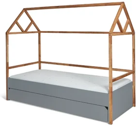 PROXIMA.store - Štýlová detská posteľ LOTTA so šuflíkom - sivá - 90x200