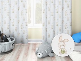 Biante Detský bavlnený záves Sandra SA-401 Zajačiky na bielom 150x170 cm