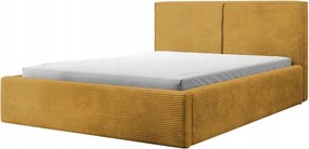 Manželská posteľ 140cm Fatime (s roštom, úl. priest.) (horčicová/čierna)