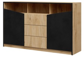 Komoda Avain 3 (dub + čierna). Akcia -20%. Vlastná spoľahlivá doprava až k Vám domov. 1087298