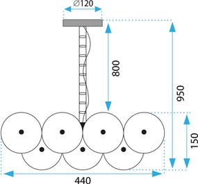 Toolight Toolight, kovové stropné svietidlo 3xE27 APP1307-CP, čierna, OSW-00945