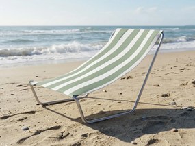 Skladacie plážové ležadlo SAND, svetlo zelené pruhy