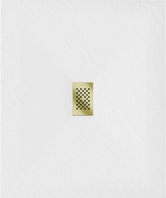 Mexen Hugo, obdĺžniková sprchová vanička SMC 110 x 100 cm, biela, zlatá krytka, 42101011-G