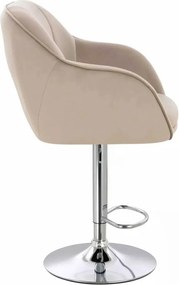 LuxuryForm DESIGN Barová stolička AVOLA VELUR na striebornom tanieri - latte