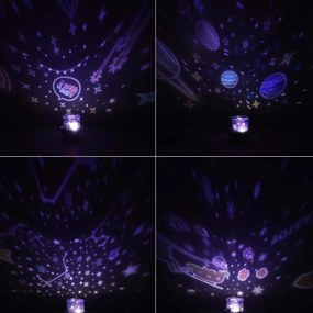 KIK LED nočné svetlo a hviezdny projektor Sob s diaľkovým ovládaním a USB napájaním