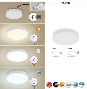 Rabalux LED vonkajšie stropné svietidlo TARTU 24W | 2500lm | 2800-6000K CCT | IP44 - biela