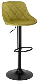 Barová stolička CYDRO BLACK s výškovým nastavením olivová