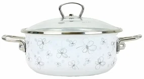 Belis Smaltovaná rajnica s pokrievkou Premium, biela, 24 cm, 4 l, 4 l