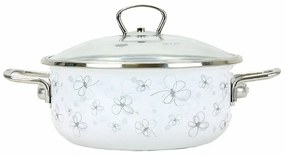 Belis Smaltovaná rajnica s pokrievkou Premium, biela, 24 cm, 4 l, 4 l