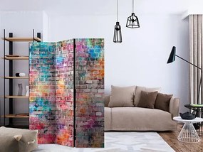 Paraván - Colourful Brick [Room Dividers] Veľkosť: 135x172, Verzia: Akustický