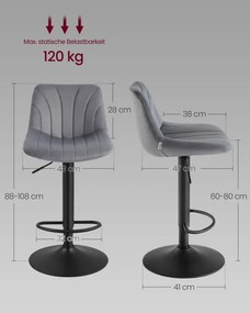 Set dvoch barových stoličiek LJB161GN01 (2ks)