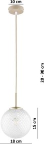 Brilagi - Závesné svietidlo na lanku STELLA 1xE27/60W/230V, priemer 18 cm, béžová/zlatá