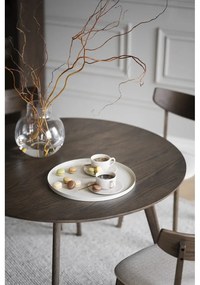 Tmavohnedý okrúhly jedálenský stôl v dekore duba ø 115 cm Yumi – Rowico