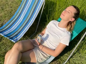 Skladacie plážové ležadlo SAND, zelené pruhy