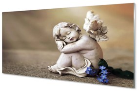 Sklenený obraz Spiace anjel kvety dosky 120x60 cm
