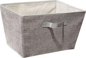 Úložný box 30x30x30 cm, svetlo šedý textil%