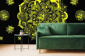 Tapeta žltá Mandala