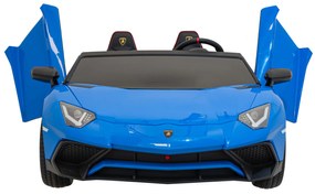 Autíčko Lamborghini Aventador SV na batérie pre 2 deti Modré + 2,4 GHz diaľkové ovládanie + EVA pena + audio LED