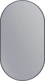 Erga Oval, oválne zrkadlo 50x90cm, čierny rám, ERG-V01-OVAL-5090-BK