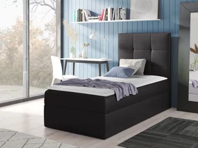 Kontinentálna jednolôžková posteľ Kanvar 2, Strana: ľavá, Rozmer postele: 80x200, Dostupné poťahy: ekokoža Soft 020 (grafit)