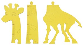 KIK Drevená žirafa rastová 125 cm žltá + tabuľa 32 x 44 cm