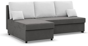 Rohová rozkladacia sedacia súprava DELI Sivá/biela