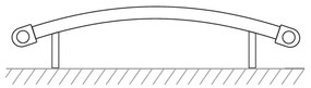 Mereo, Vykurovací rebrík 450x1330 mm, oblý, biely, stredové pripojenie, MER-MT32S