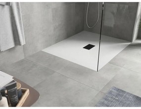 Mexen Hugo, obdĺžniková sprchová vanička SMC 110 x 100 cm, biela, čierna krytka, 42101011-B