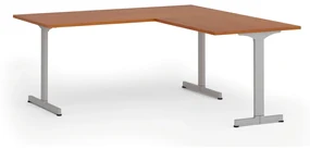 Kancelársky stôl PRIMO BETA L, 1800 x 1800 mm, sivá podnož, čerešňa