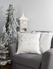 VIANOČNÁ DEKORAČNÁ OBLIEČKA NA VANKÚŠ HOLLY 45X45 CM BIELA