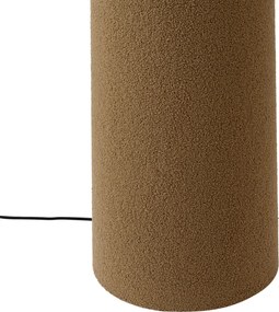 Japandi stojaca lampa hnedá látka Teddy 2-svetelná - Trompet