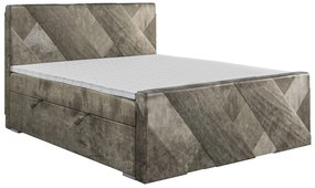 Manželská posteľ Boxspring 160 cm Galand (hnedosivá) (s matracom a úl. priestorom). Vlastná spoľahlivá doprava až k Vám domov. 1043375