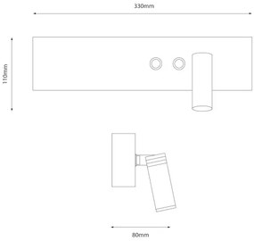 LED nástenné bodové svietidlo RESORT LED/10W/230V + LED/3W biele pravé