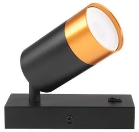 Nástenné bodové svietidlo 1xGU10/35W/230V čierna/zlatá
