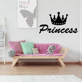 Veselá Stena Samolepka na stenu na stenu Princess Farba: černá