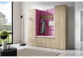 Predsieňová stena AMI 31 Bez zrkadla Dub sonoma Svetlo ružová