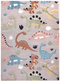 Dywany Łuszczów Detský kusový koberec Fun Dino beige - 160x220 cm