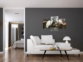 Obraz - Žeriavy biely (90x60 cm)